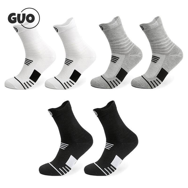 Unisex chuyên nghiệp ngoài trời Sport Cycling vớ bóng đá bóng đá bóng đá chạy bộ tất trekking nam nữ Color: White