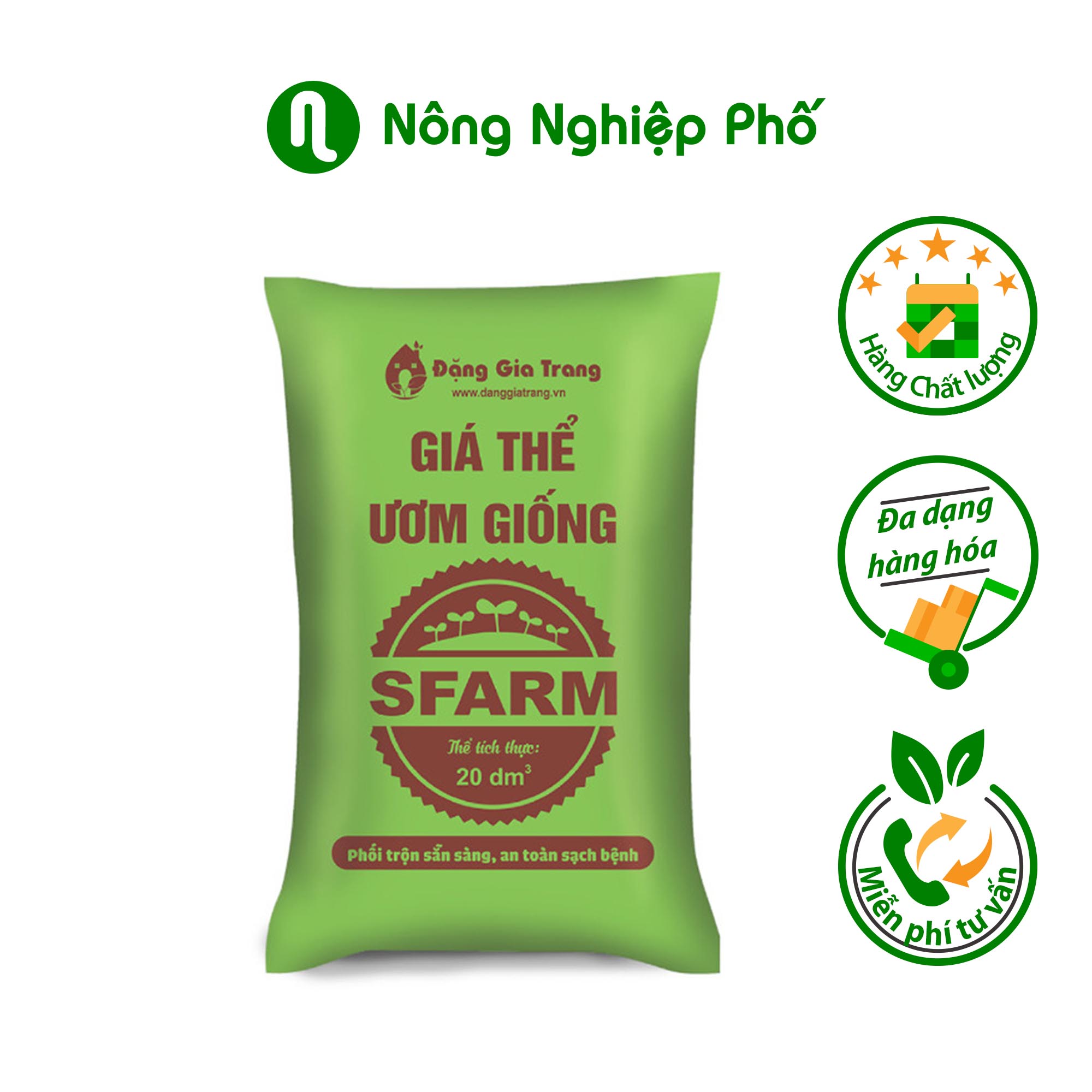 Giá thể ươm giống ươm hạt Sfarm - Bao 20dm3