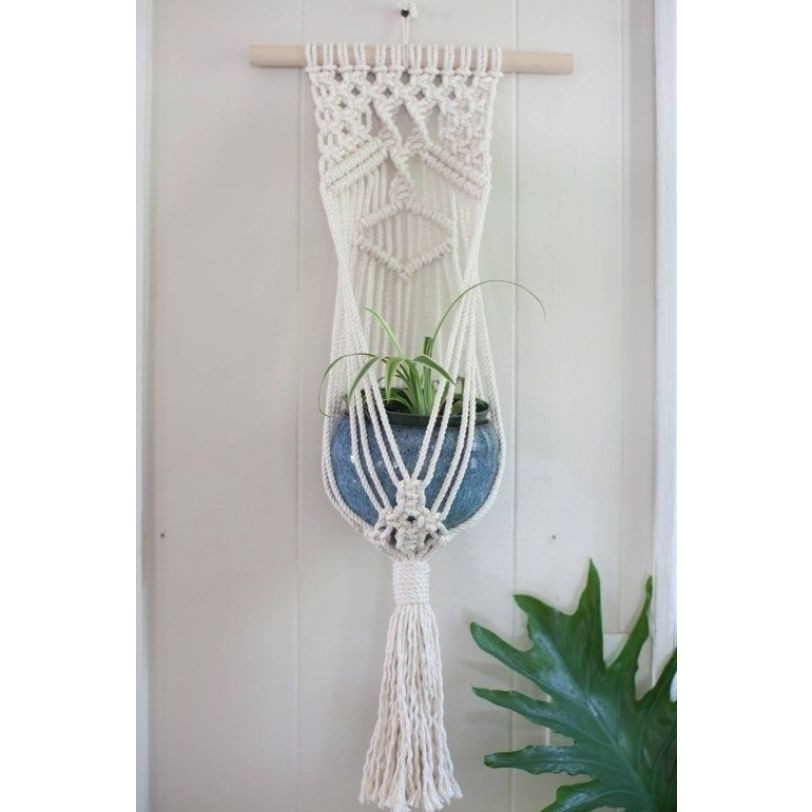 Dây macrame trang trí bình lọ hoa chậu cây cảnh