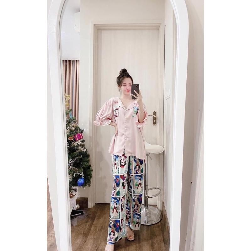 PIJAMA CỘC DÀI BẠCH TUYẾT XINH