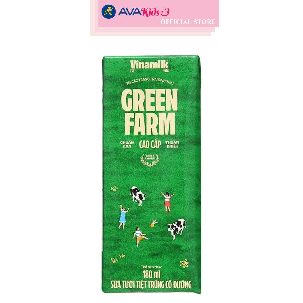 Thùng 48 hộp sữa tươi Vinamilk Green Farm có đường 180 ml (từ 1 tuổi)