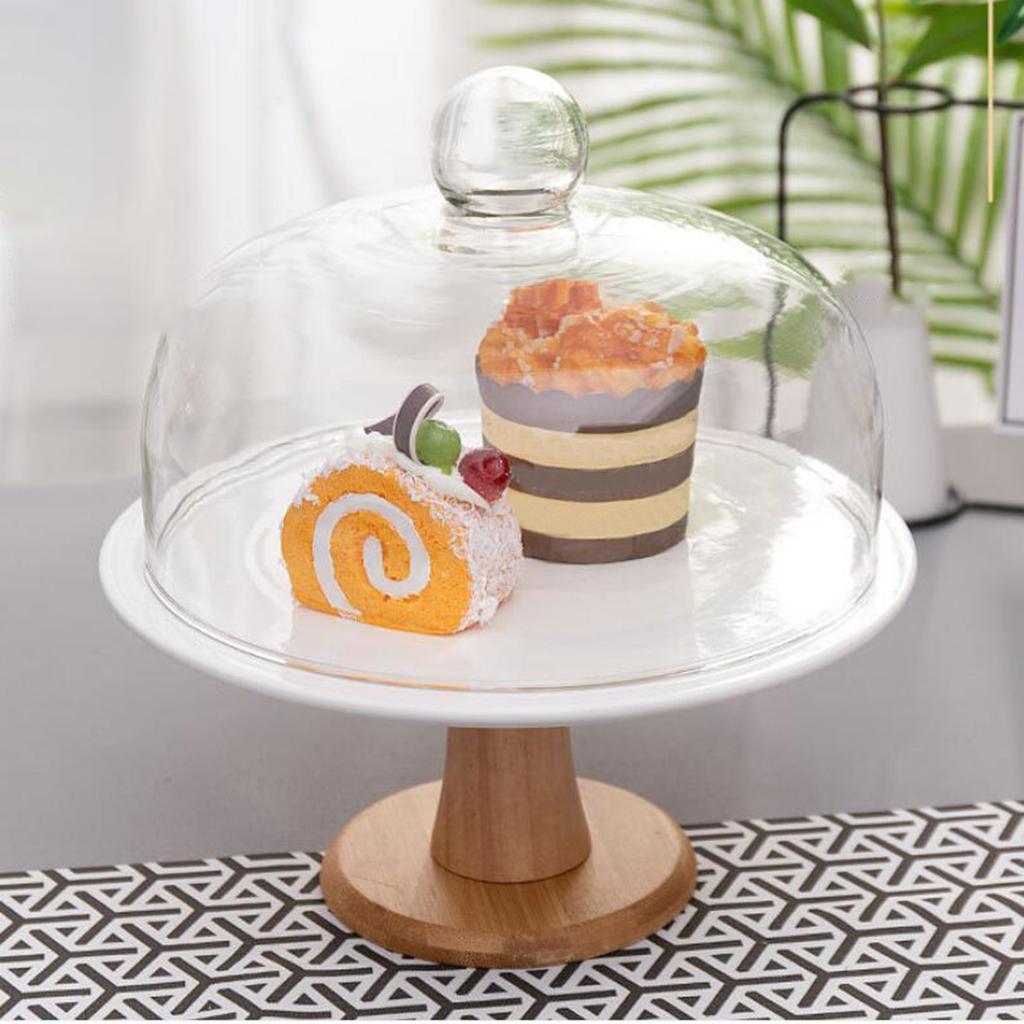 Glass Cover Serving Tray Cake Stand Plate for Birthday Party Muffin Appetizer Bread Fruit Decor