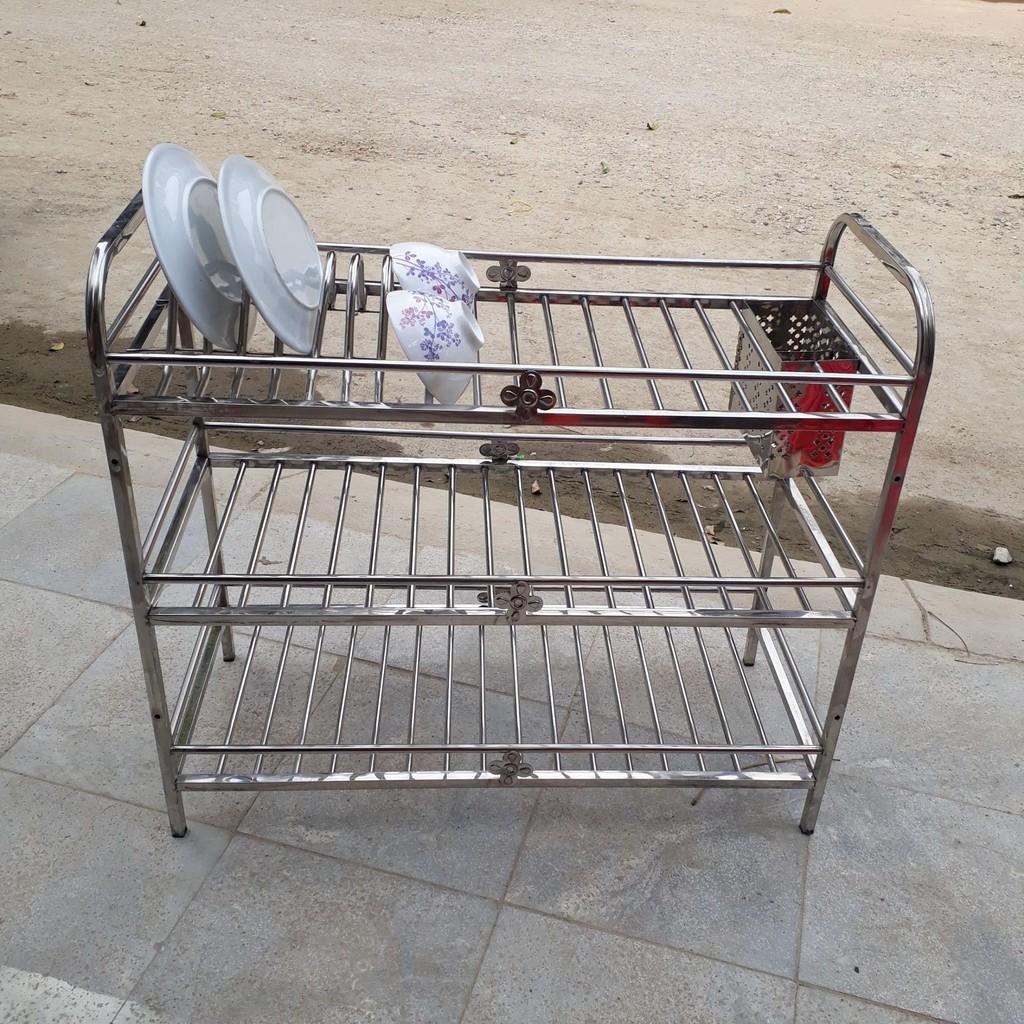 Kệ inox ống để chén đĩa 63x68x29 cm