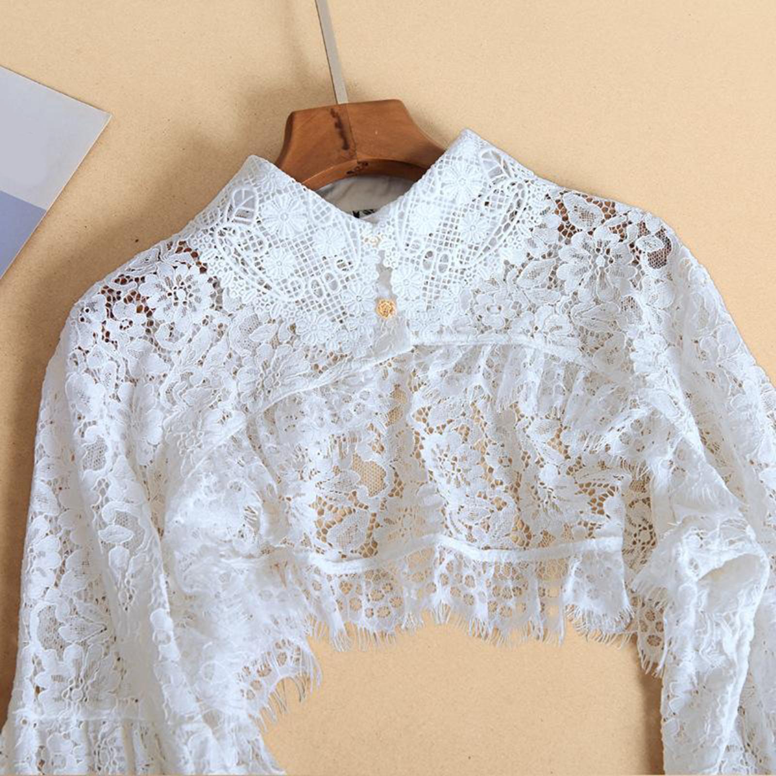 Women Fake Collar Detachable  Collar Lace Blouse Half Shirts False Collar