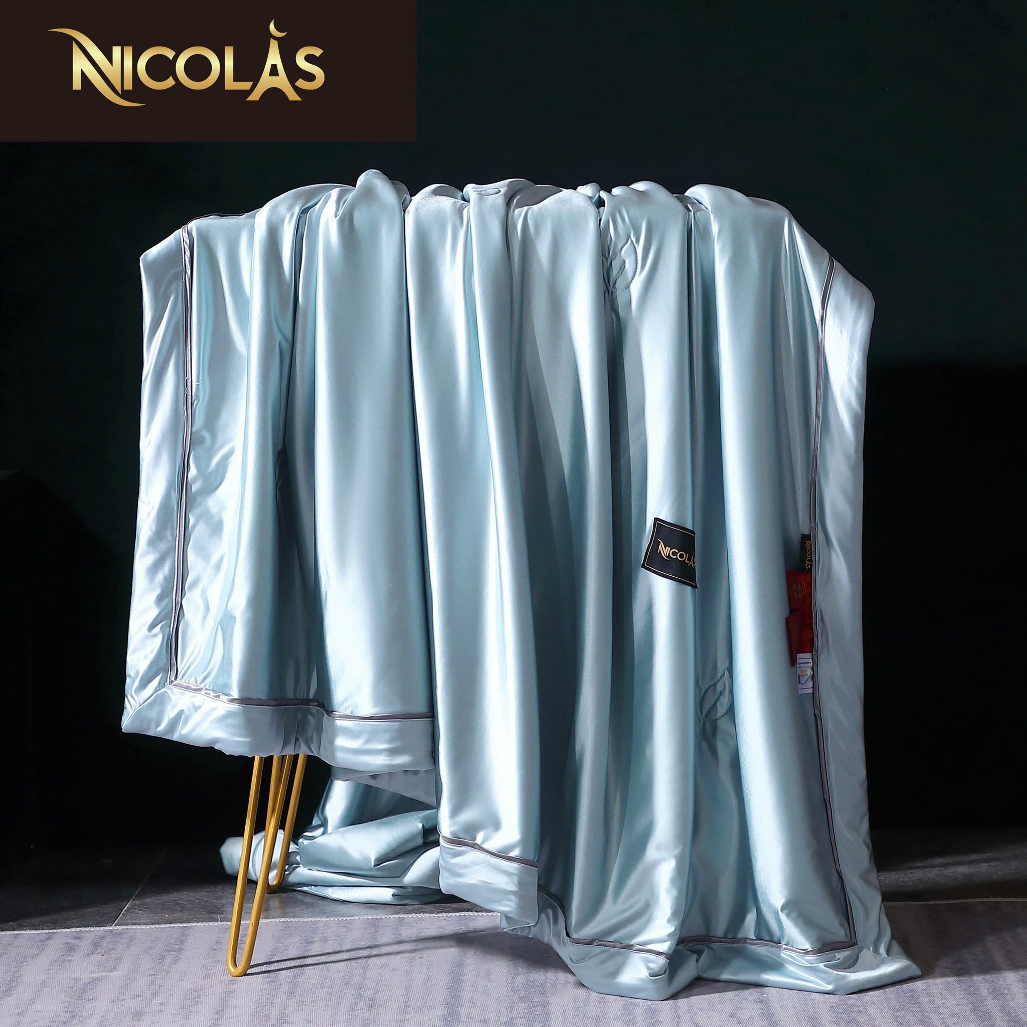 CHĂN HÈ LỤA LẠNH TƠ TẰM NICOLAS Hàng chính hãng