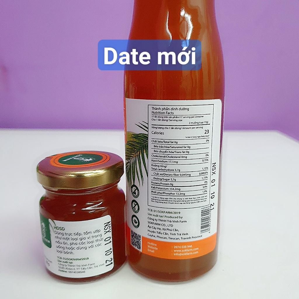 Mật hoa dừa SOKFARM chỉ số GI thấp chai 250g và 65g- cho người ăn kiêng, ăn chay