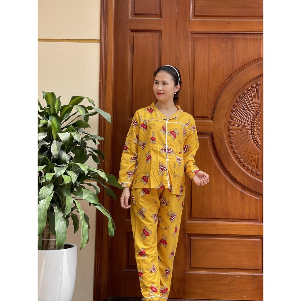 Đồ bộ bầu Pijama mặc bầu và sau sinh Dài Tay chất kate thái BPJM930