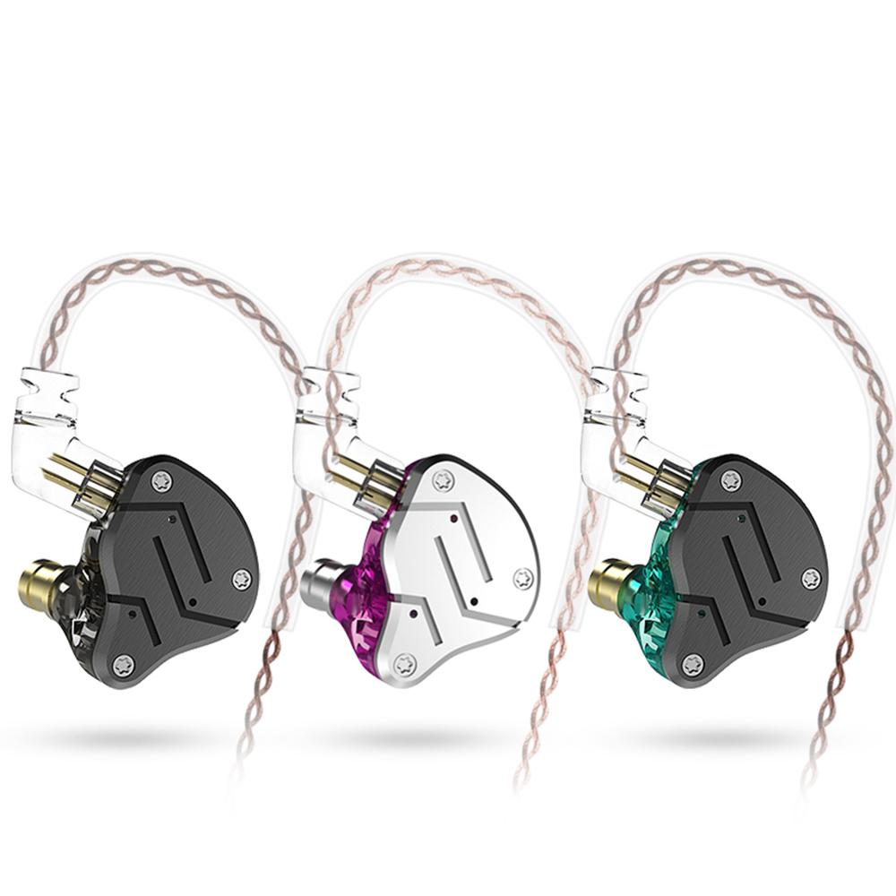 Tai nghe KZ ZSN có dây 3,5 mm trong tai w / Micrô HiFi bằng kim loại 10mm 1DD + 1BA