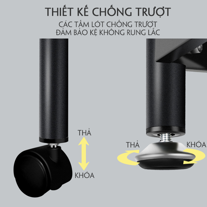 Kệ để lò vi sóng đa năng 4 tầng khung thép cacbon, Giá để đồ nhà bếp thông minh điều chỉnh lên xuống Tủ để đồ nhà bếp