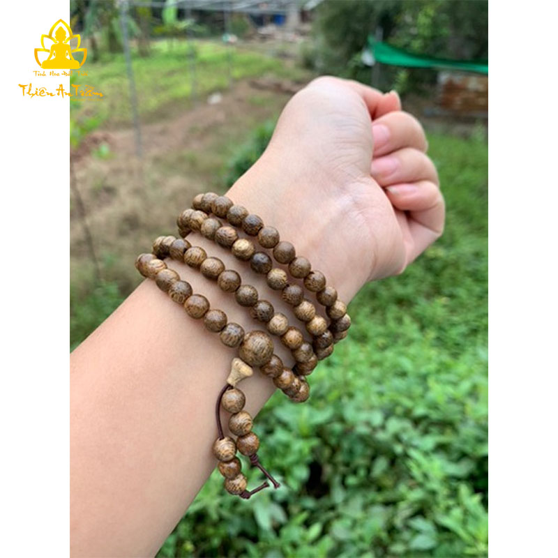 Chuỗi trầm hương 108 hạt - chuỗi trầm hương tốc tự nhiên cao cấp tài lộc hanh thông - Size 6mm