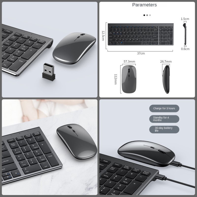 Bàn phím Chuột không dây W619 - pin sạc - bluetooth 5.0 + Usb 2.4G
