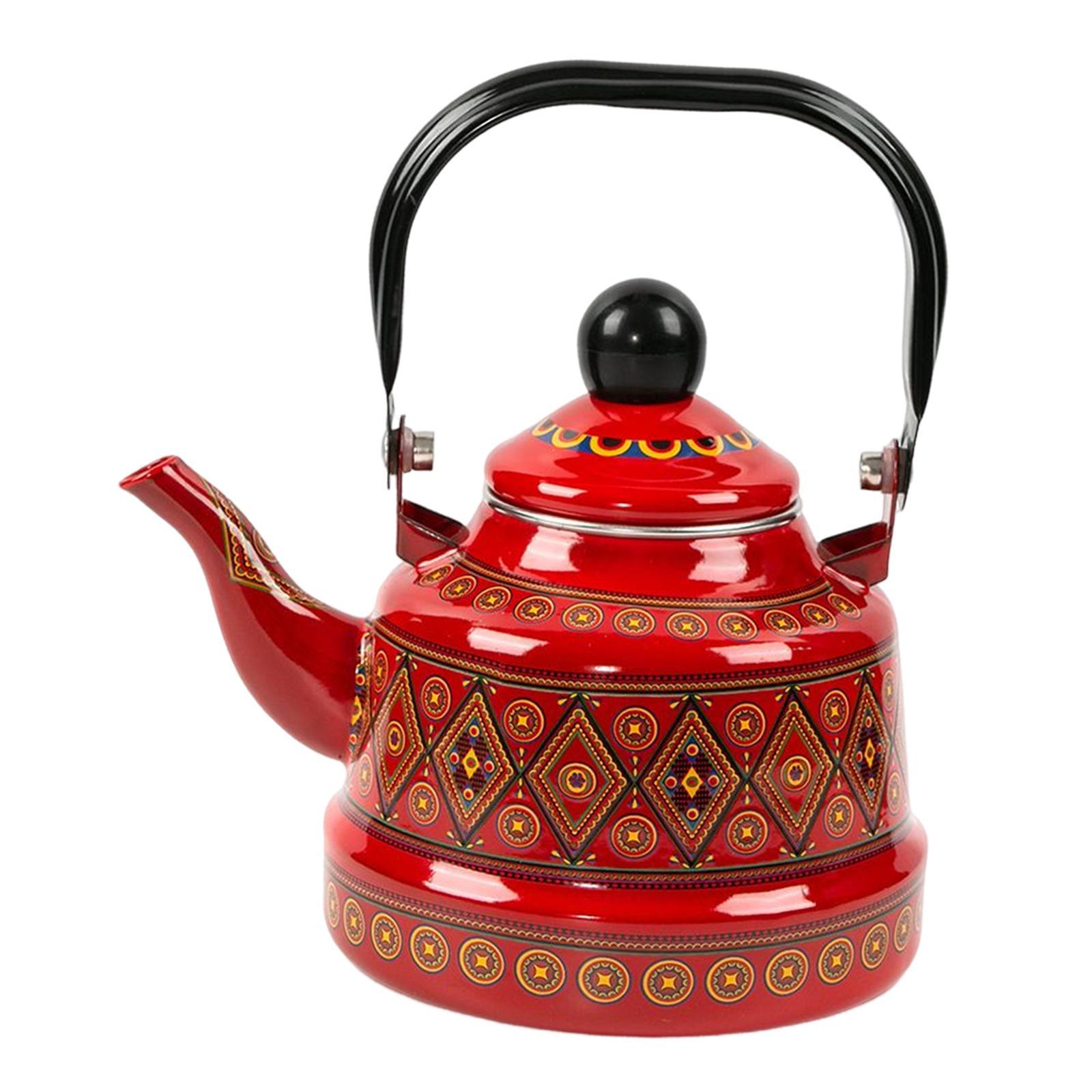 Large 2.5L Enameled Tea Kettle Tea Pot Tableware for Picnic