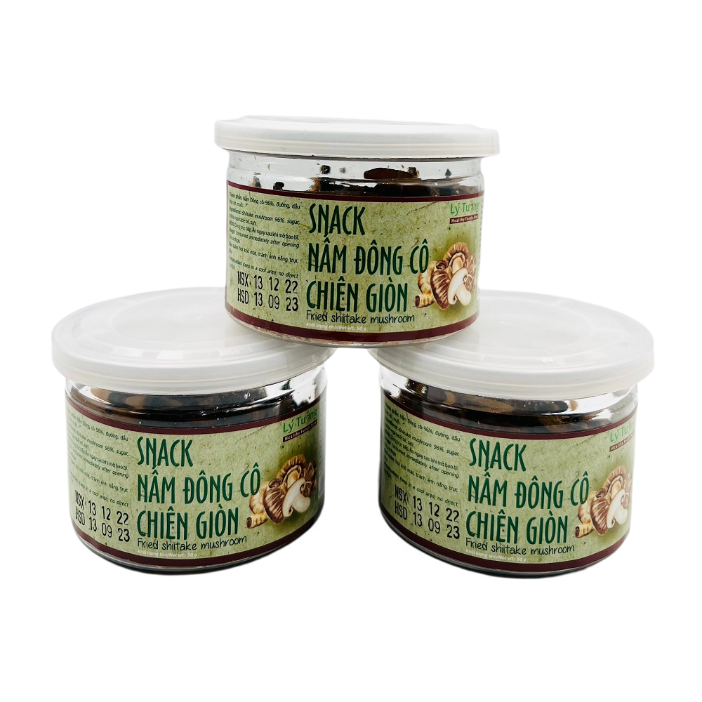 Snack Nấm Đông Cô Chiên Giòn Lý Tưởng 50g, Snack Ăn Vặt Healthy Từ Nấm Đông Cô Nguyên Chất, Sản Xuất Tại Việt Nam