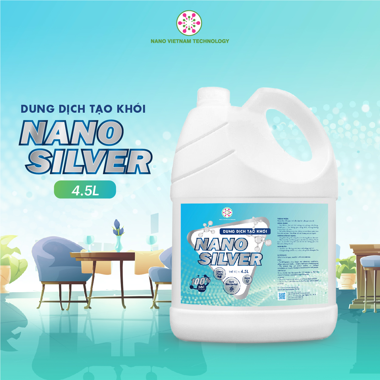 Dung dịch tạo khói Nano Silver 4,5L