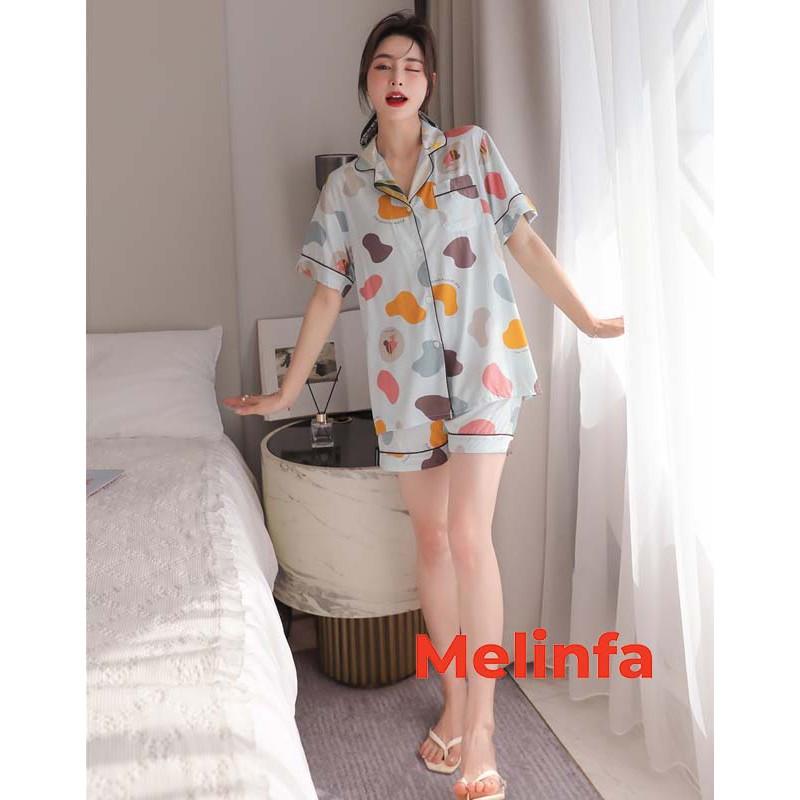 Bộ đồ ngủ Pijamas, bộ mặc nhà nữ cộc tay, quần short chất vải cotton lụa tự nhiên thoáng mát nhiều màu mã VABD0175