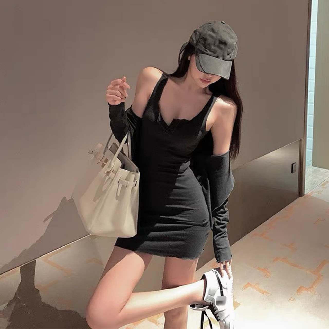 Set váy body kèm áo choàng tay dài siêu quyến rũ Hana Store