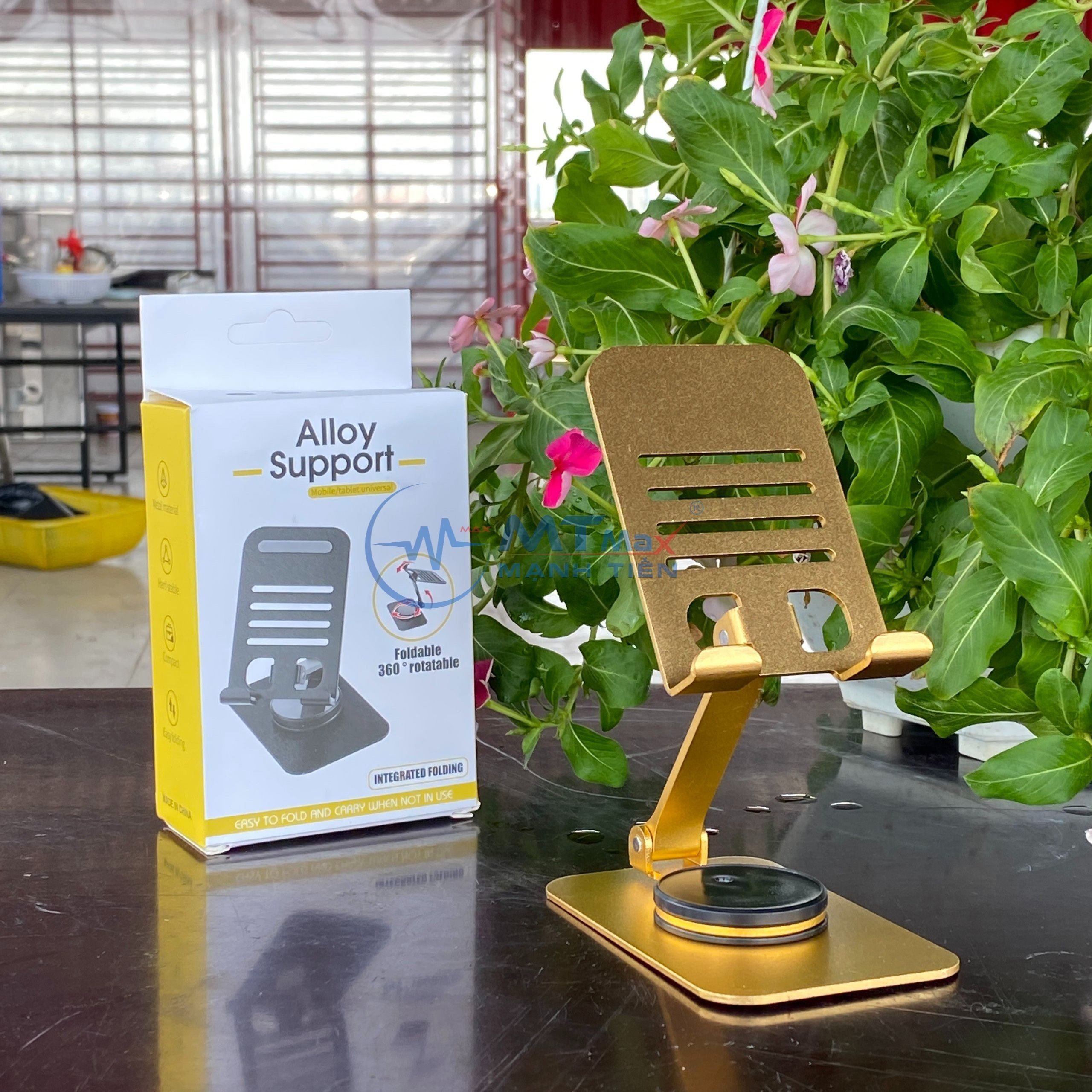 Giá Đỡ Điện thoại Đa Năng Cho Bảng Xoay chỉnh 360 độ Chất liệu Hợp Kim Nhôm Cao cấp