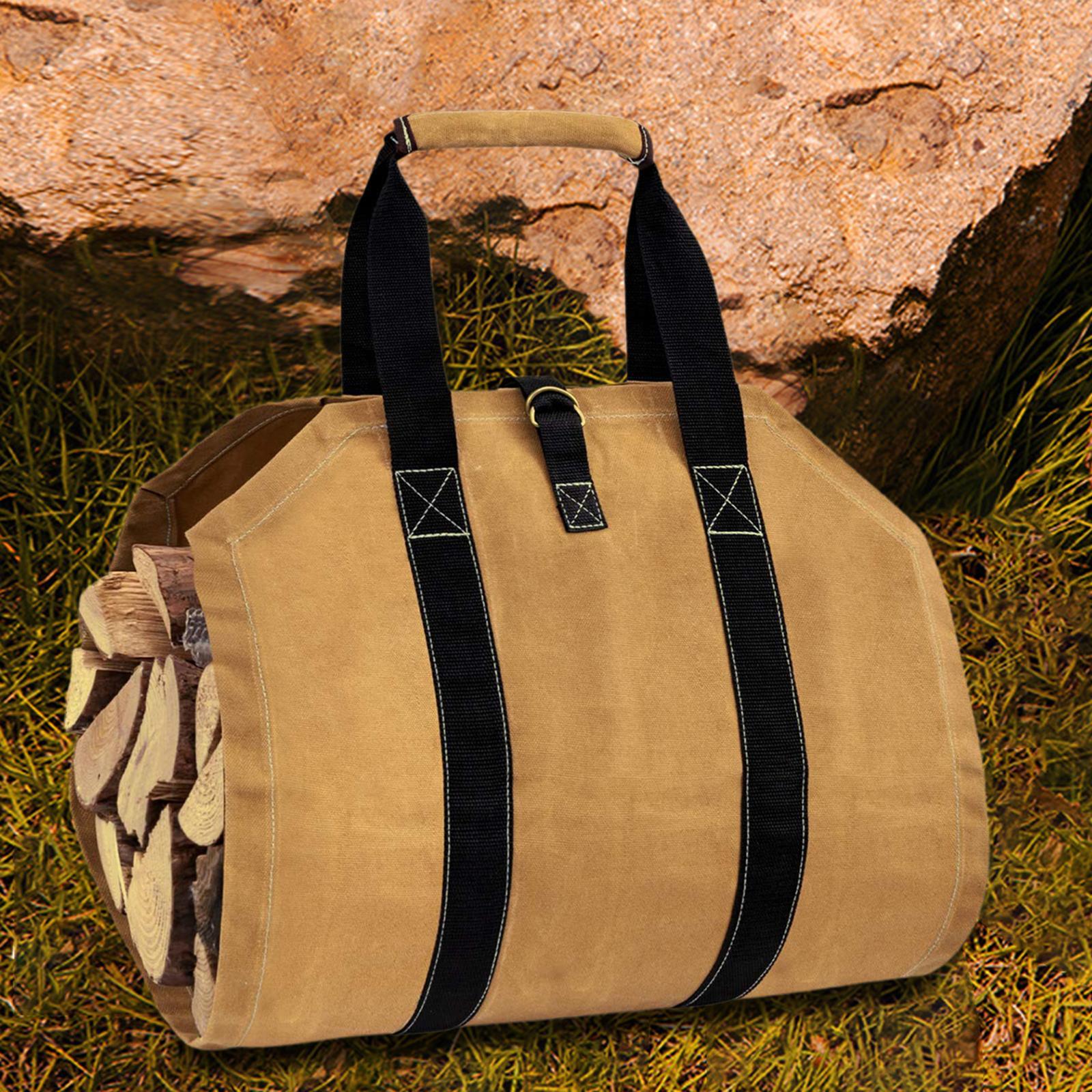 Large Capacity Firewood Carrier Log Tote Fire Wood Holder for Camping