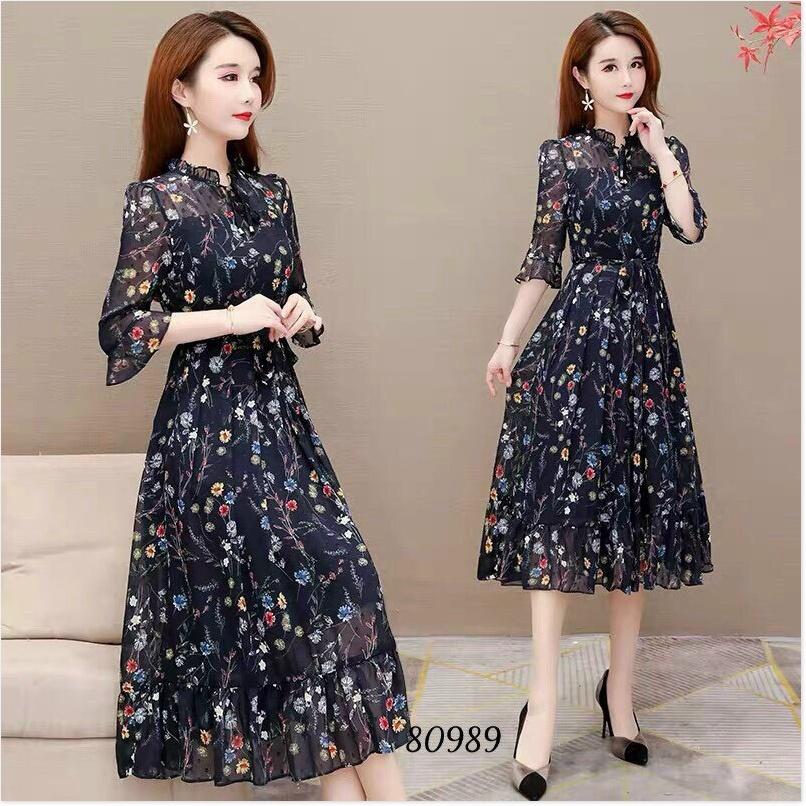 ĐẦM LỤA HOA NỮ CỰC HOT SANG TRỌNG CHO CÁC NÀNG KME FASHION