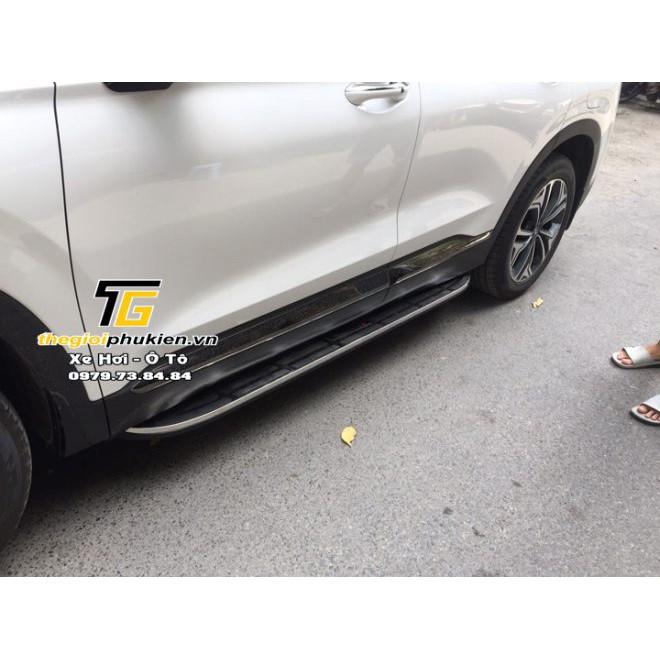 Bậc, Bệ bước chân Hyundai Santafe 2021 Mẫu tráng gương