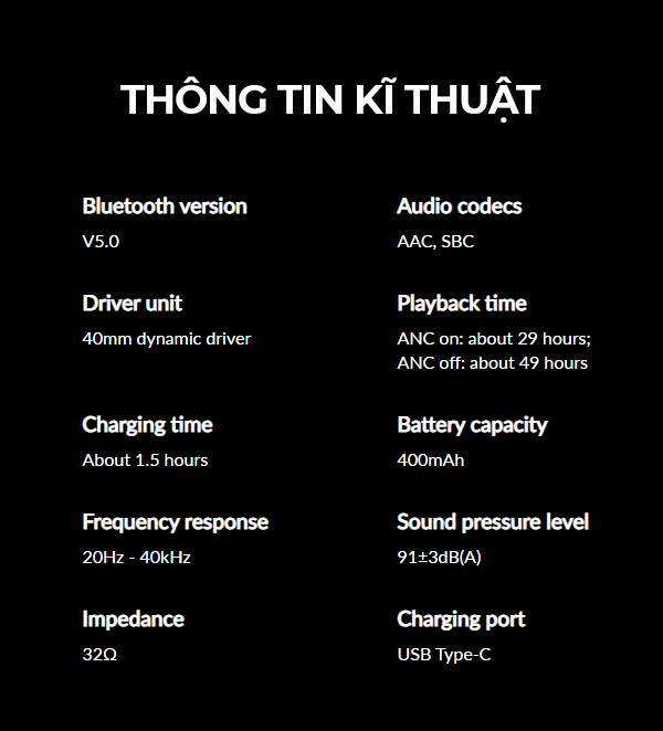 Tai nghe bluetooth 5.0 EDIFIER W820NB Over-ear HI-RES Thời lượng pin lên đến 49 giờ - Chống ồn chủ động ANC - Hàng chính hãng