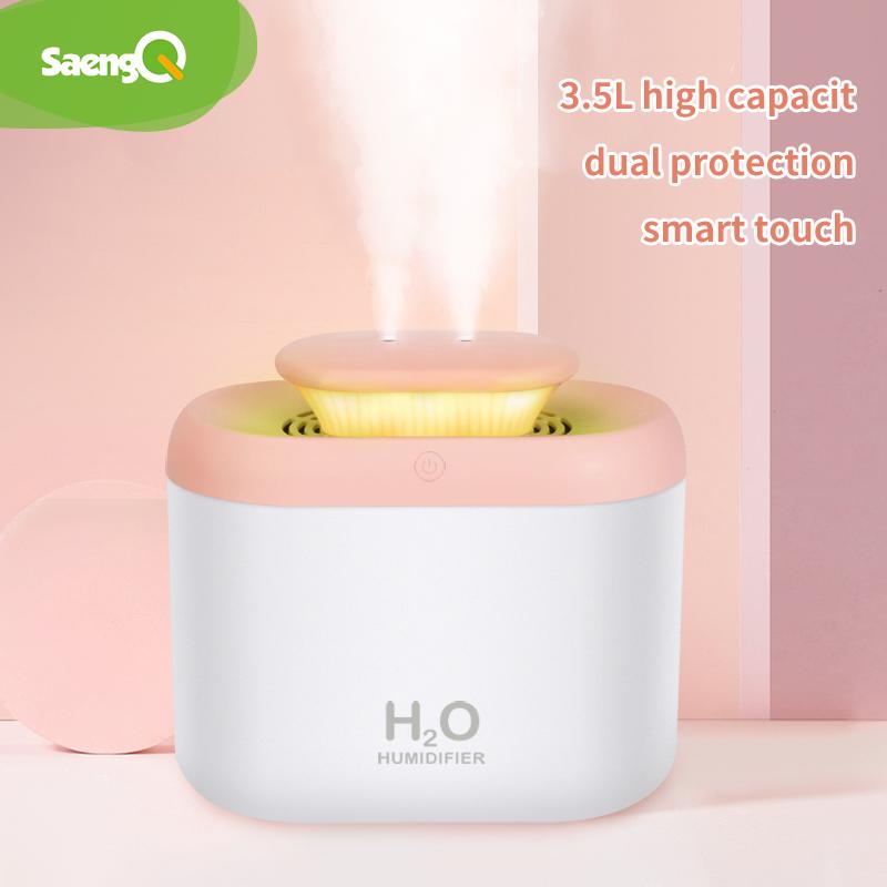 SaengQ Điện Máy Tạo Độ Ẩm Không Khí Khuếch Tán Hương Thơm Khuếch Tán USB Văn Phòng Phun Sương Tạo Phun Sương Tạo Ẩm Hình Ếch Con Máy Khuếch Tán Tinh Dầu Với Đèn LED 3.5L