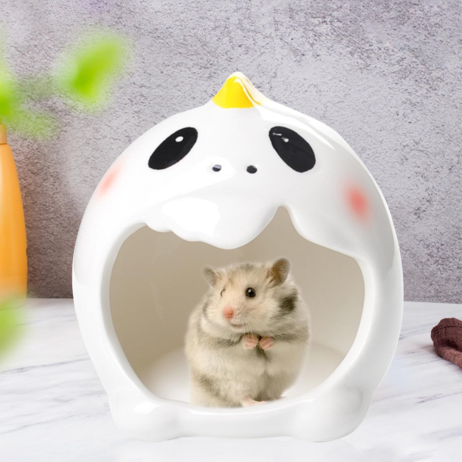2PCS Ceramic Hamster Nest Small Animal House Cage Toys Pet Nesting Mini Hut