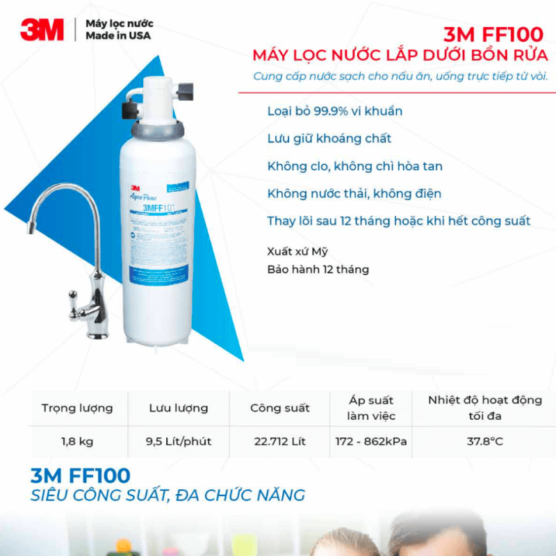 [MIỄN PHÍ LẮP ĐẶT] Máy Lọc Nước Uống Trực Tiếp Nóng Lạnh Nguội Cây Đứng 3M - Sử Dụng 3M BREW120-MS | FF100 | ICE140-S, Cho Gia đình, Văn phòng, Cơ quan, Nhà máy - Xí nghiệp... - Hàng Chính Hãng 3M