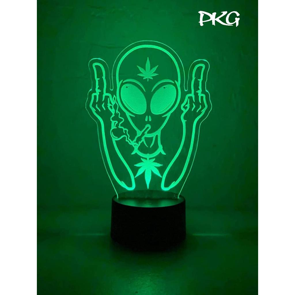 Đèn Ngủ Led 3D Hình Biểu Tượng Lá Gai Quà Tặng Trang Trí cảm ứng có Điều khiển từ xa nháy sáng 16 màu