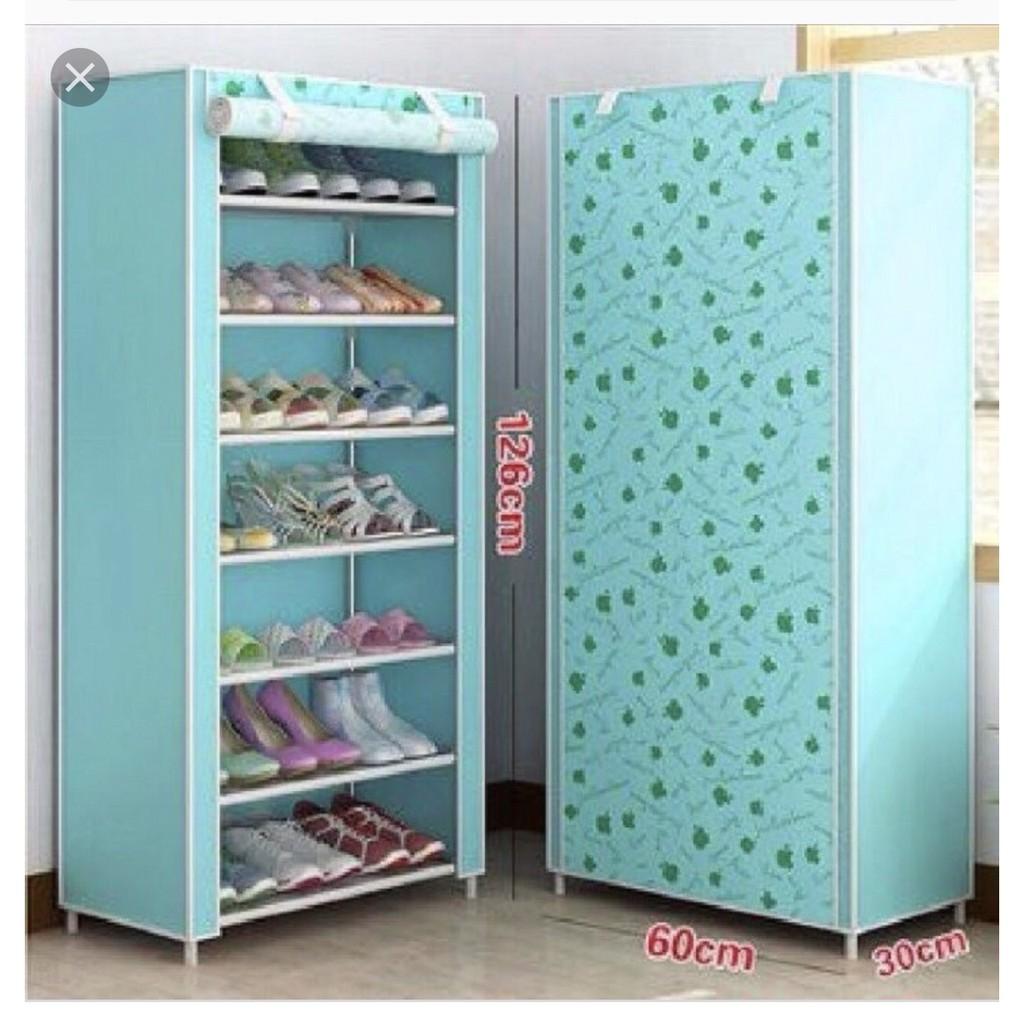 Tủ giày 8 tầng 7 ngăn hoa văn cao cấp