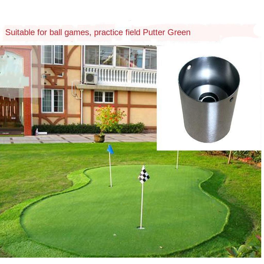 Stainless Steel Golf Training Hole Cup Putting Green Golf Practice Cup Flagstick Holder Accessories
