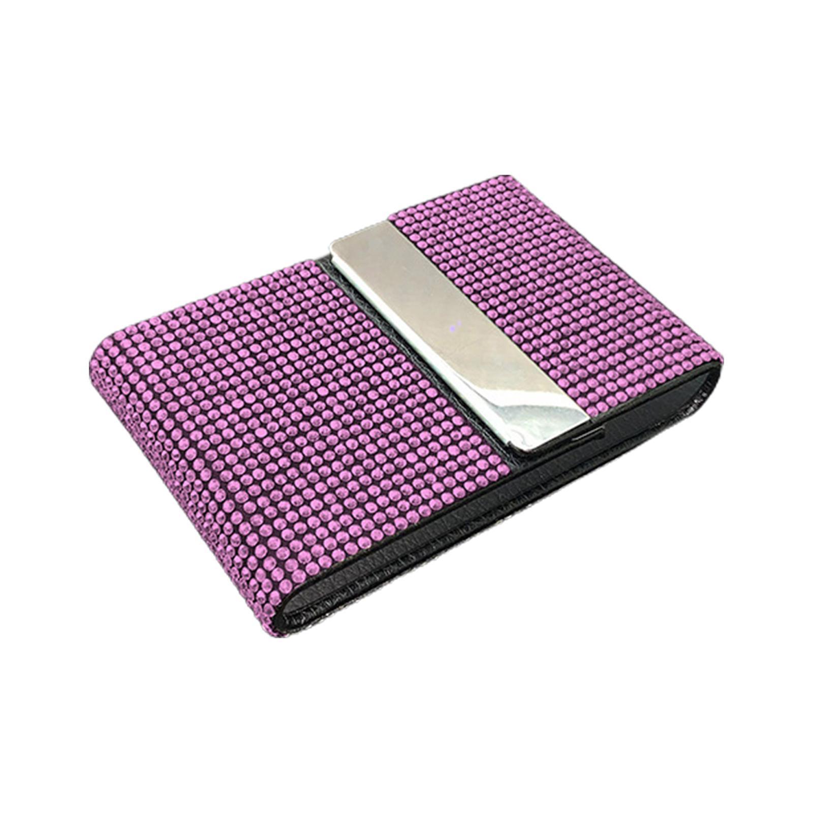 Minimalist ID Card Holder, Card Pocket Multifunctional Card Case with Rhinestones Document Organizer Wallet Pouch for ID Card Men