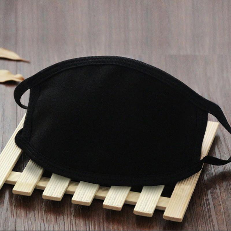 (mới về) Khẩu trang vải linen đen trơn form Hàn Quốc vải cotton dầy dặn