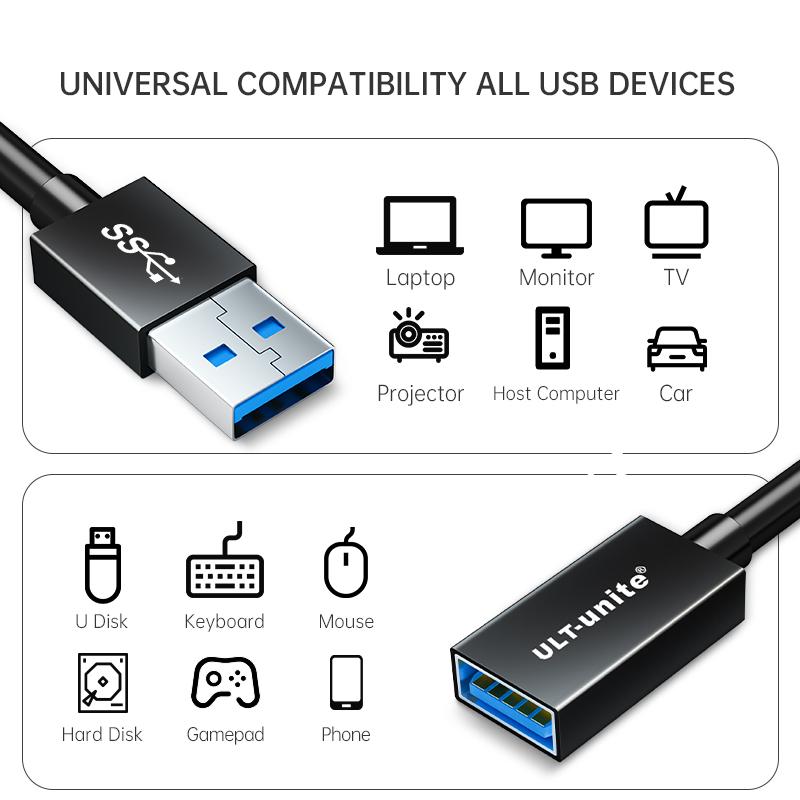 Cáp mở rộng USB3.0 Cáp mở rộng USB 3.0 Male to Female Đồng bộ hóa dữ liệu dây Adapter Cáp kết nối mở rộng cho Tay cầm chơi game Bàn phím Chuột Màu sắc: Cáp mở rộng USB A