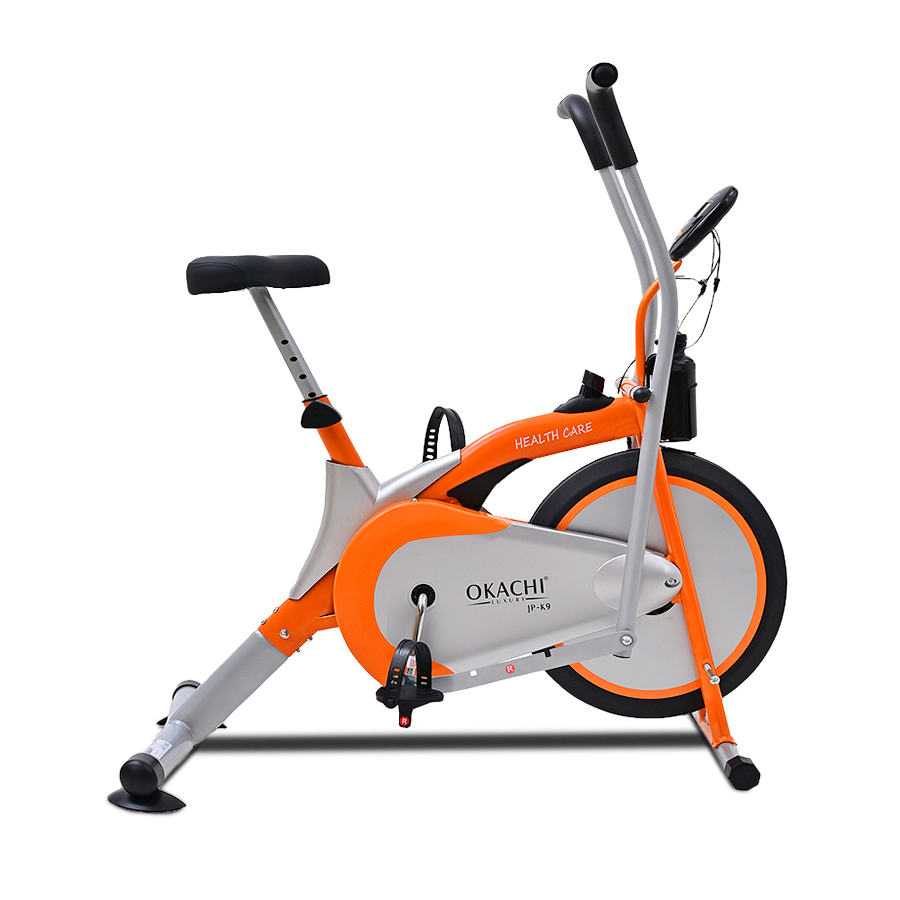 Xe Đạp Tập Thể Dục OKACHI SPORT JP-K9 (Cao Cấp) Khung Thép Dày Tải Trọng 150kg Siêu Chắc Chắn, Yên Xe To Ngồi Thoải Mái