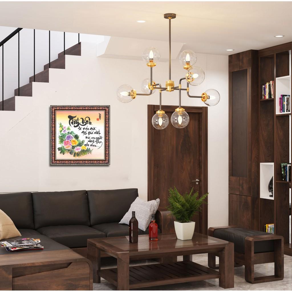Tranh thư pháp, thư pháp treo tường những câu nói hay TK: 36X36cm đã bao gồm khung