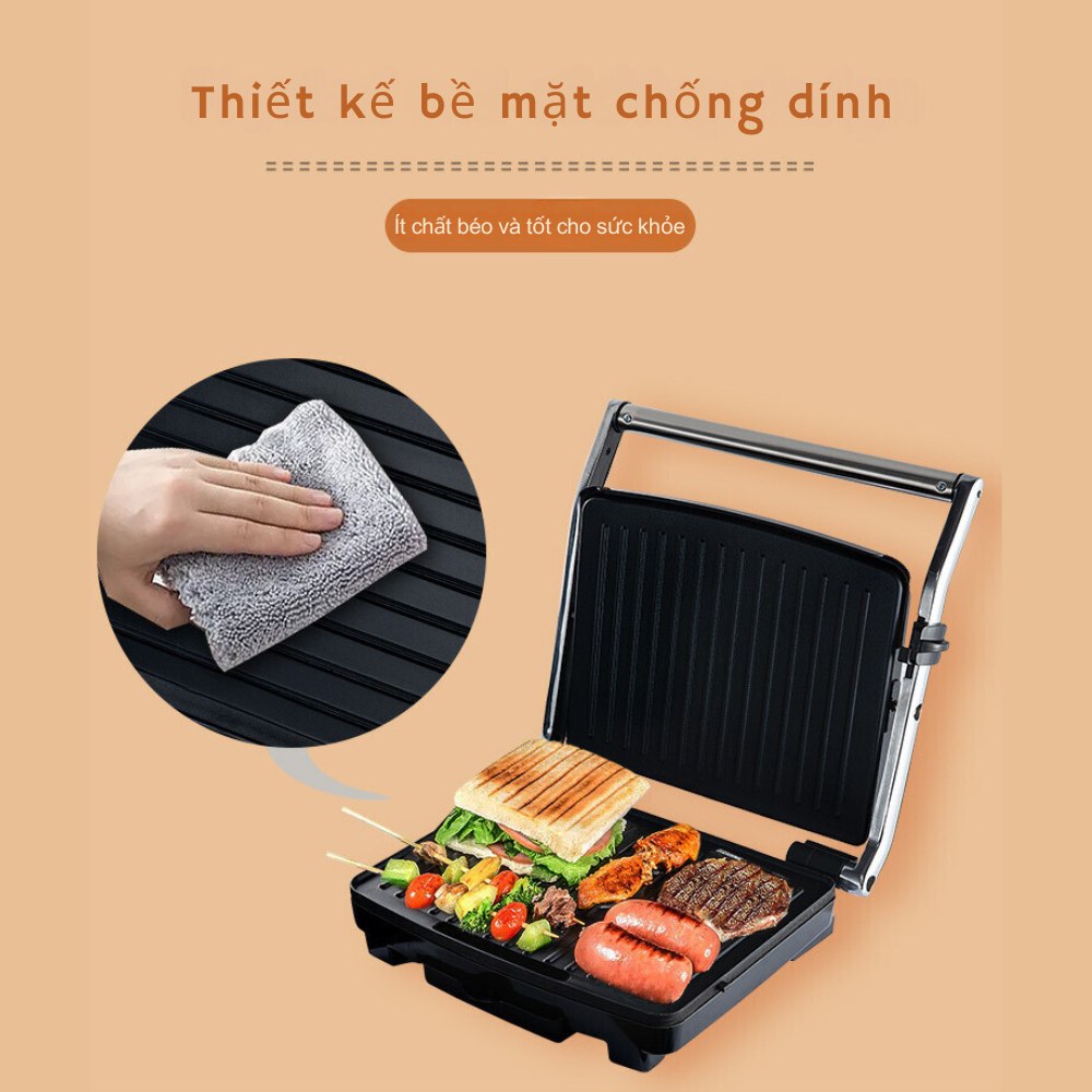 Máy kẹp nướng bánh mì ép bánh sandwich SOKANY SK-210 rán trứng, nướng thịt CHỐNG DÍNH đa năng - HÀNG CHÍNH HÃNG - DELIYA