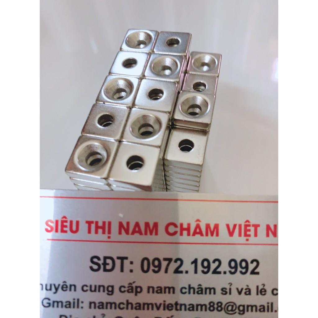 Nam châm lỗ vít 15x15x5 lỗ vát 6mm