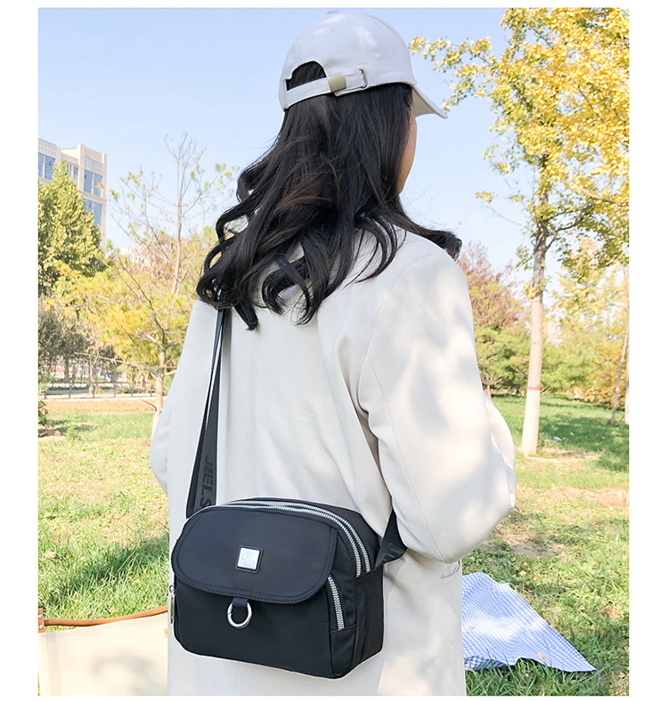 Túi đeo chéo nữ màu trơn vải dù chống nước chống trầy xước nhiều ngăn tiện lợi 3575