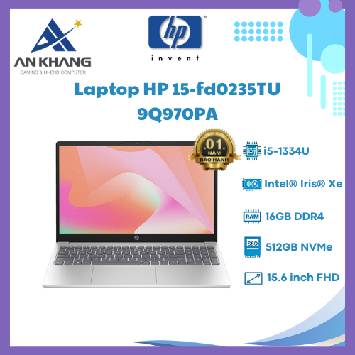 Laptop HP 15-fd0235TU 9Q970PA (Intel Core i5-1334U | 16GB | 512GB | Iris Xe Graphics | 15.6 inch FHD | Windows 11 | Natural silver) - Hàng Chính Hãng - Bảo Hành 12 Tháng