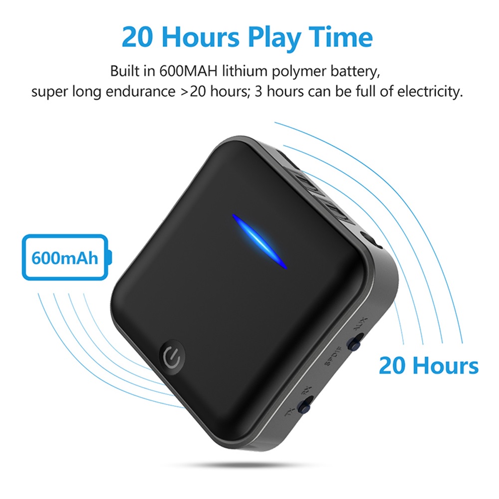 SOAIY Thiết Bị Thu Phát Nhạc Không Dây Bluetooth 5.0 BT-B19 (Hỗ Trợ Cổng Optical) - Hàng Nhập Khẩu