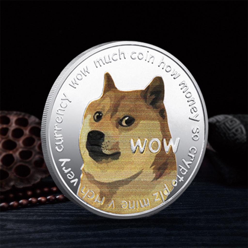 Novelty Creative Dog Commemorative Coins Iron Coin Collection Dogecoin Souvenir Medal Shelf Decoration Collection for Kids Adults Virtual Coin Gift