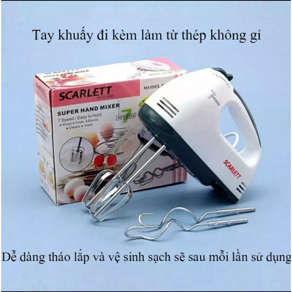 Máy Đánh Trứng Scarlett Cầm Tay Mini Cao Cấp Với 7 Tốc Độ Cực Mạnh