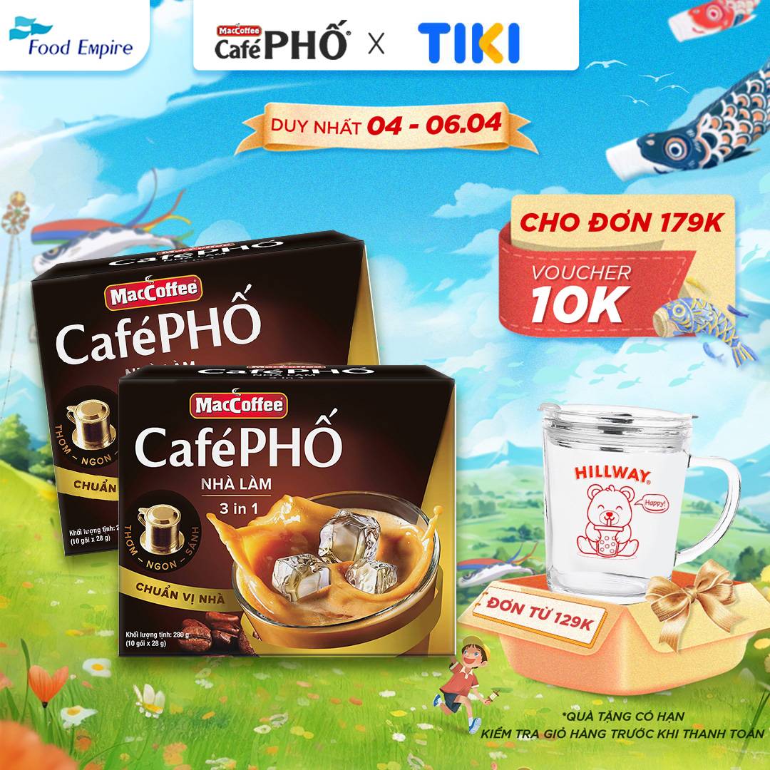 Combo 2 hộp Cà phê Phố Nhà làm - MacCoffee (hộp 10 gói x 28g)