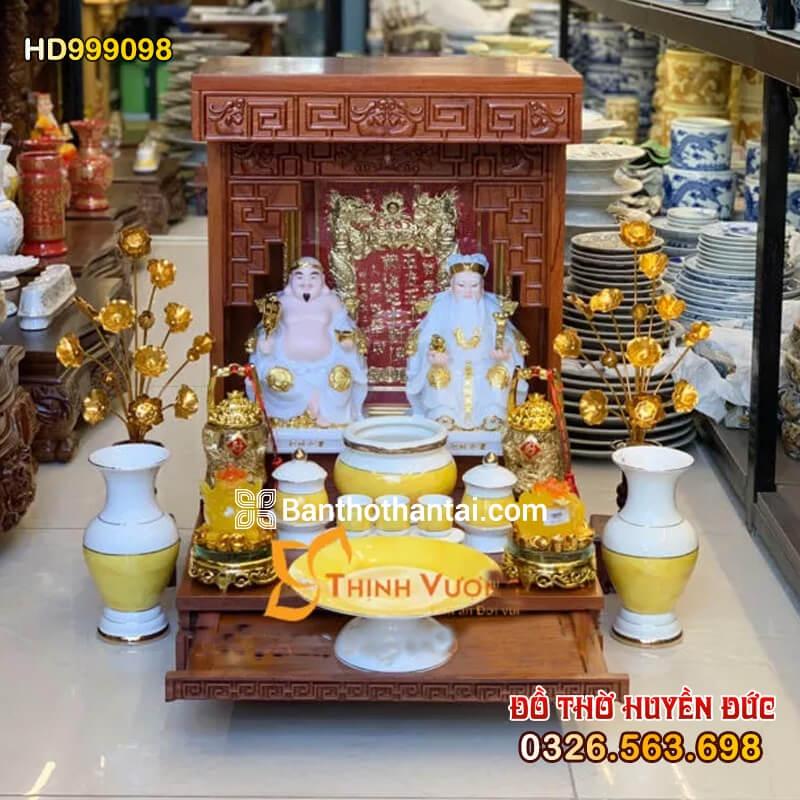 Bộ bàn thờ Thần Tài Hiện đại Sứ vân đá vàng HD999098