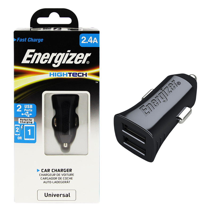 Sạc Xe Hơi Energizer 2 Cổng 2.4A - DCA2BHBK3