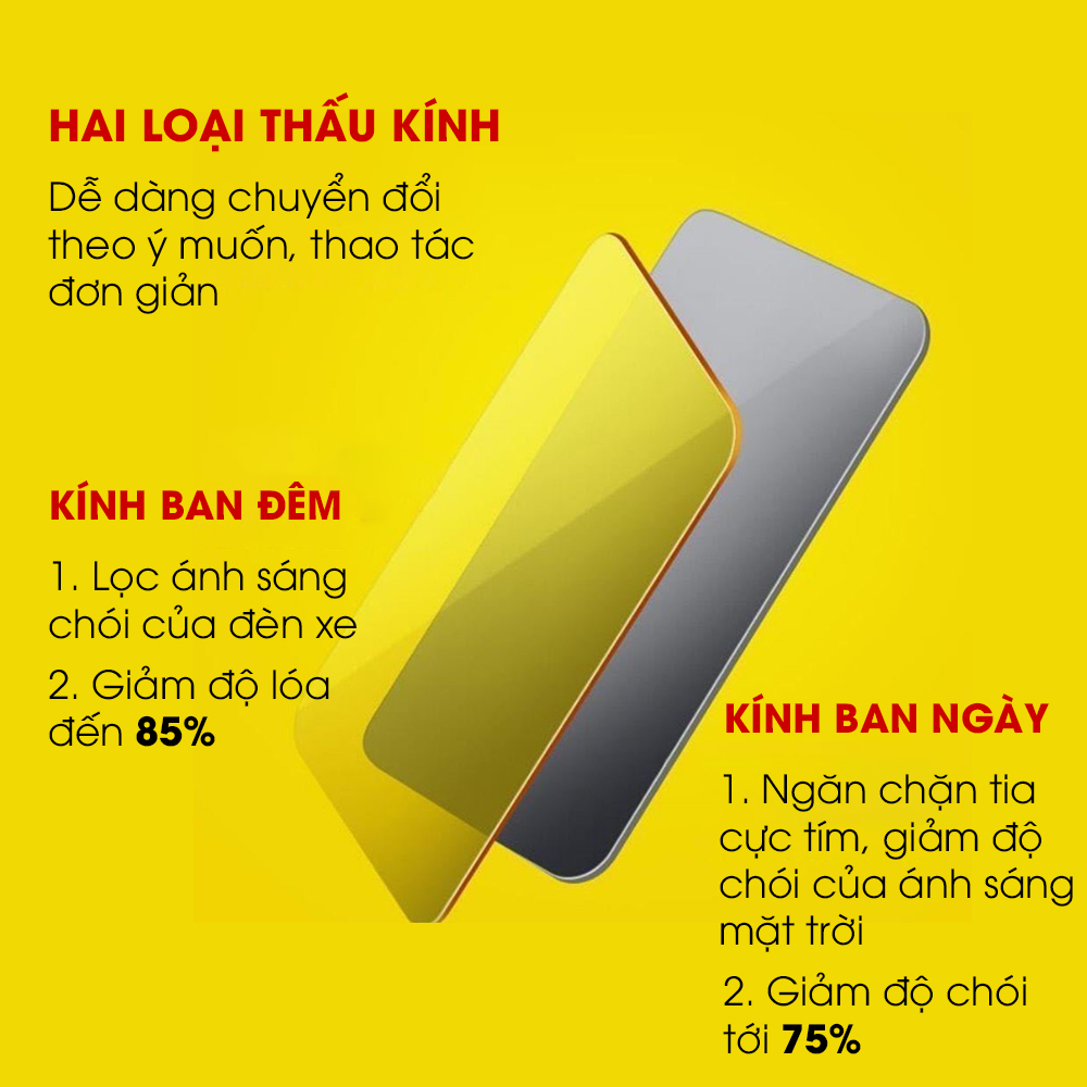 Kính chống chói chống lóa ô tô sử dụng cả ngày lẫn đêm TÂM LUÂN Chổi lau tẩm dầu - Hàng chính hãng