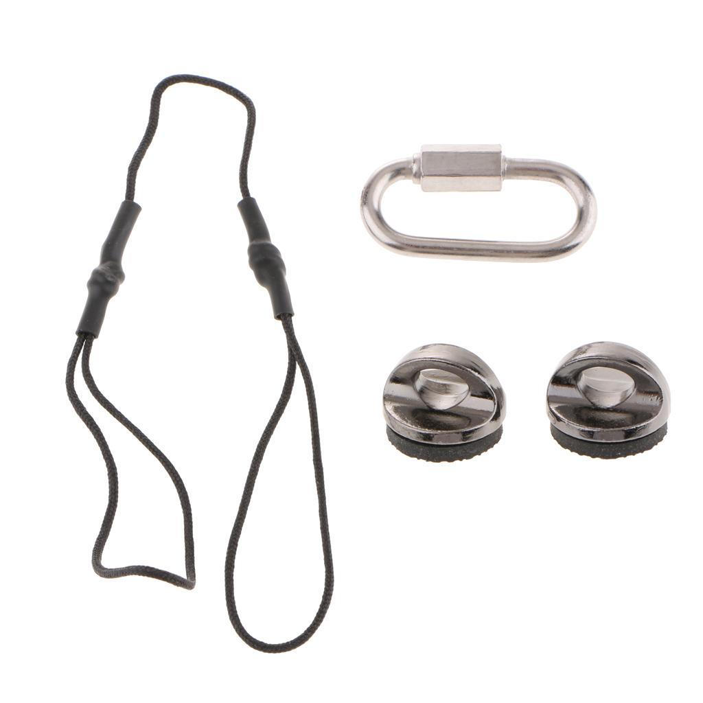 Lanyard with Buckle Anti-Lost Hanging Rope Wrist Strap with Screws Black