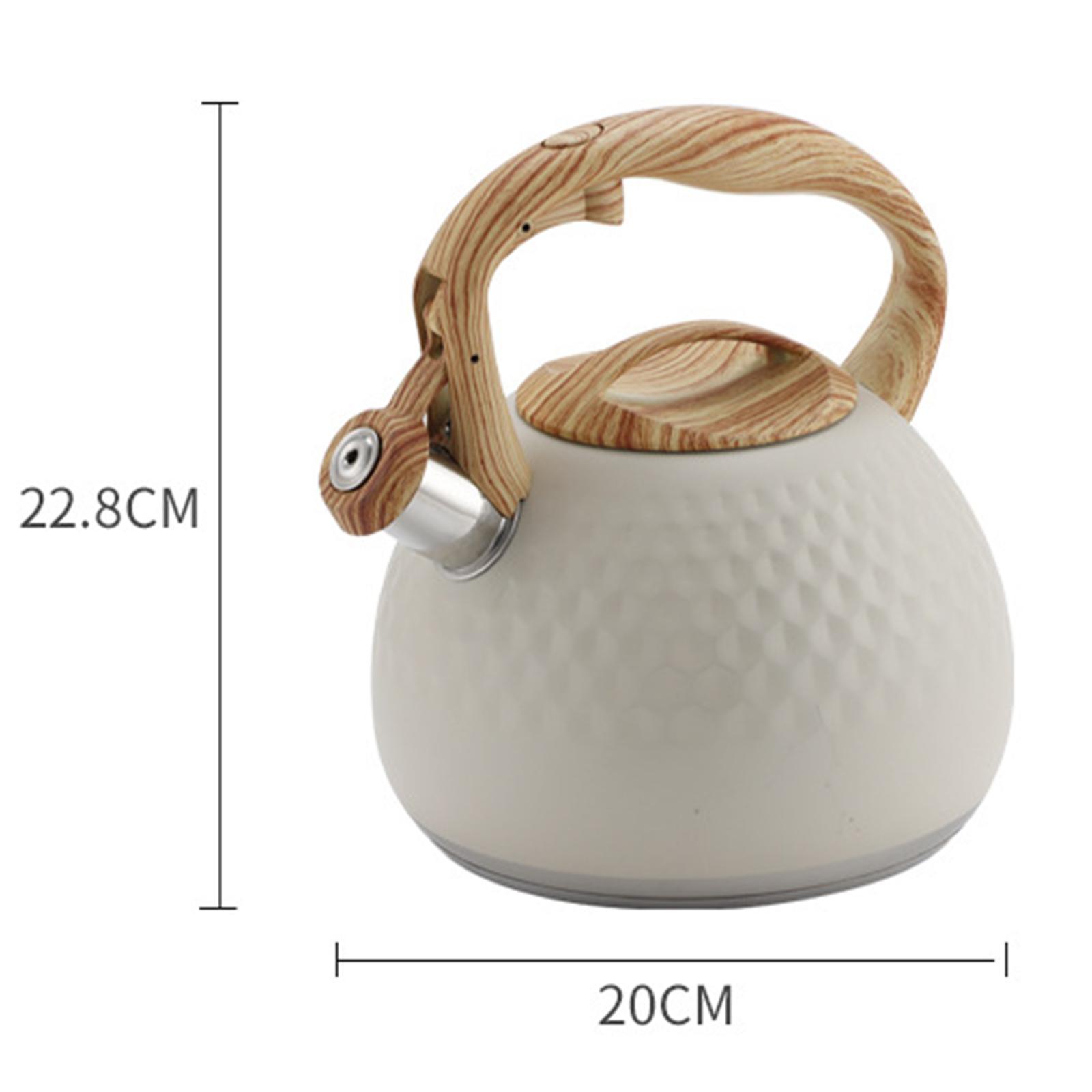 Tea kettle top stainless steel white beige