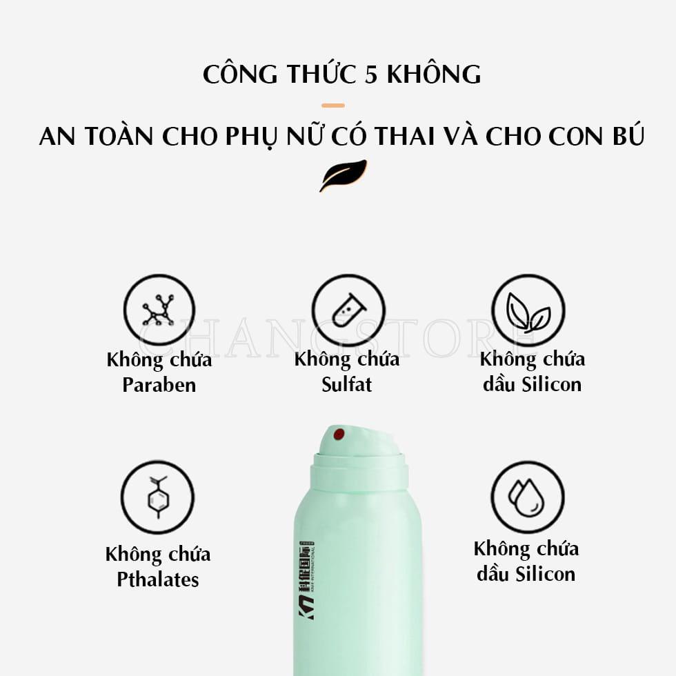 Dầu gội khô dạng xịt, dầu gội đầu khô nữ không bết dính phồng tóc suốt 8 tiếng